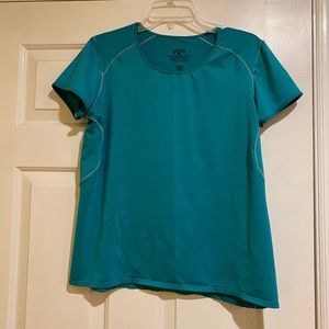 Patagonia teal sports tech shirt